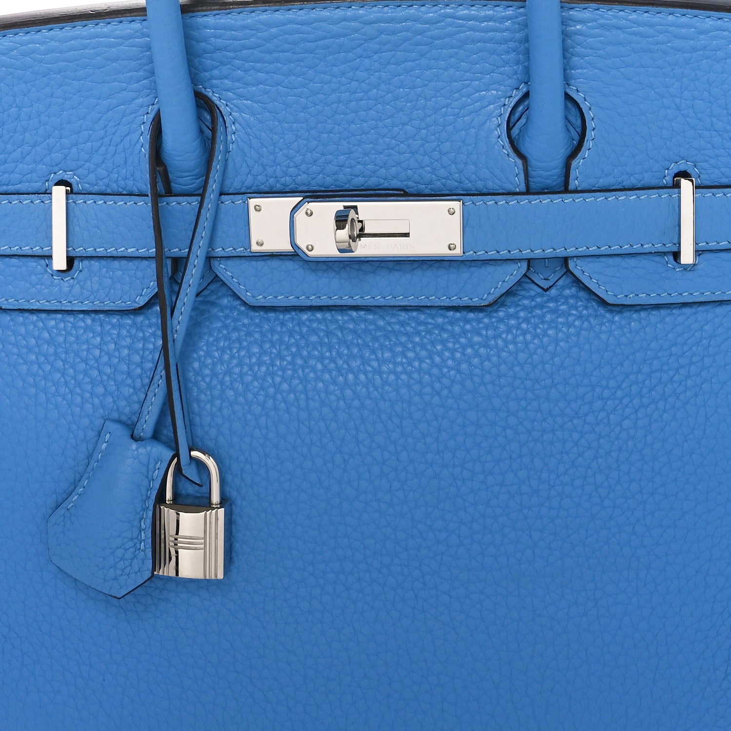 FASHIONPHILE Taurillon Clemence Birkin 30 Bleu Paradis 8 of 10