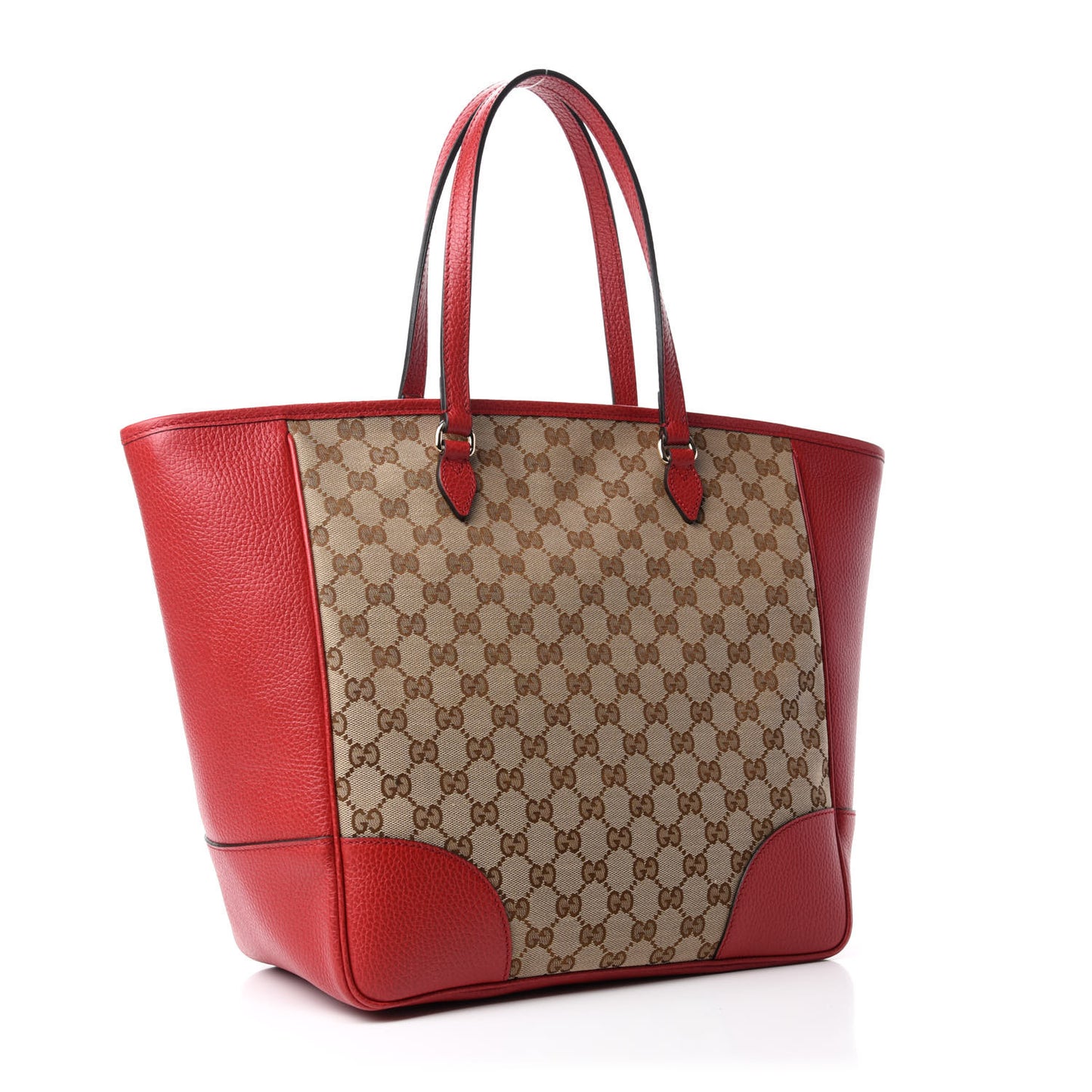 Monogram Bree Zippered Tote Beige Red
