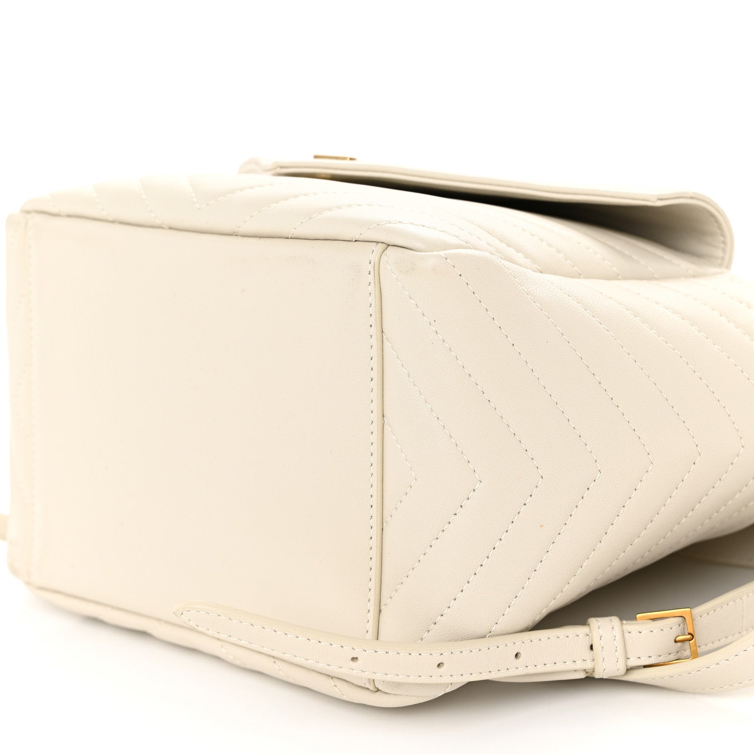 Saint Laurent Lambskin Matelasse Monogram Joe Backpack Cream 10 of 10