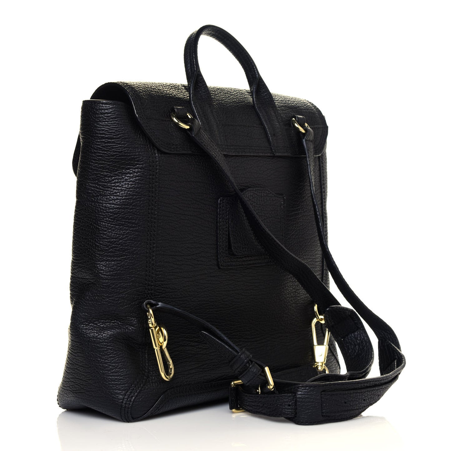 Textured Calfskin Pashli Backpack Black