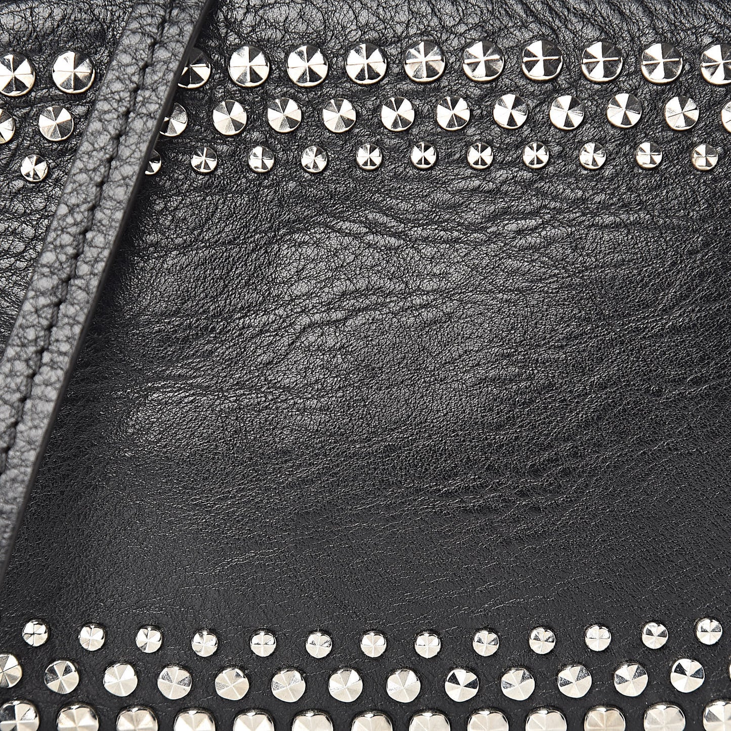 Calfskin Studded Camera Shoulder Bag Black