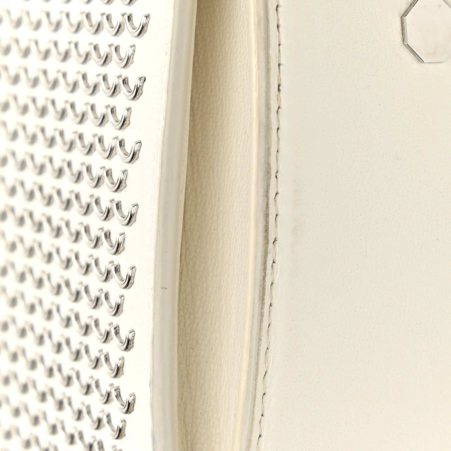Calfskin Box Shoulder Bag 16 Cream