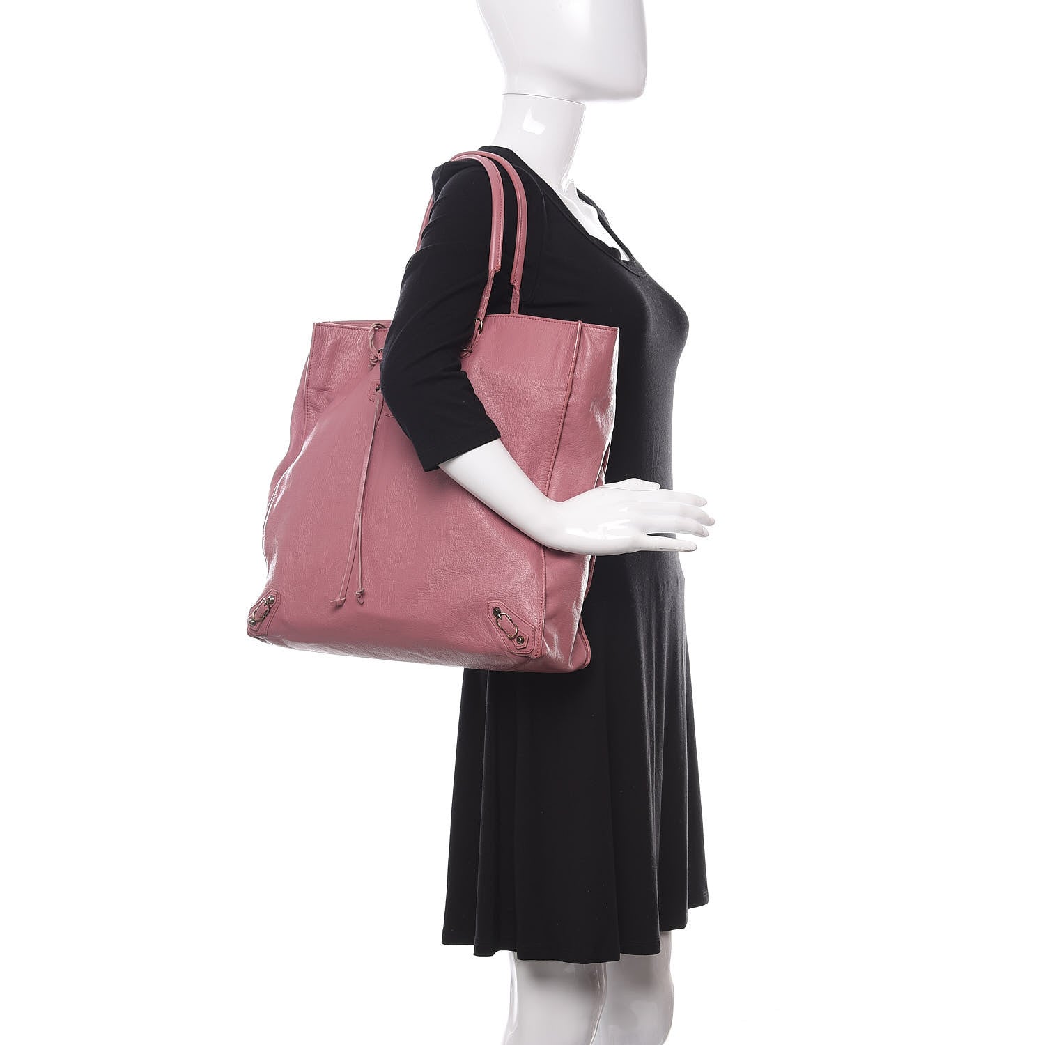 Balenciaga Calfskin Papier Ledger Tote Pink 2 of 10