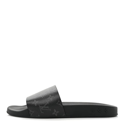 Louis Vuitton Rubber Monogram Eclipse Mens Waterfront Mules 11 Black 1 of 9