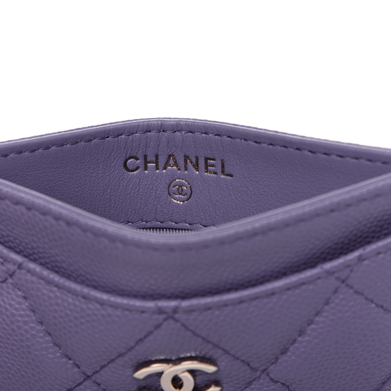 Chanel Caviar Quilted Card Holder Purple 6 of 11