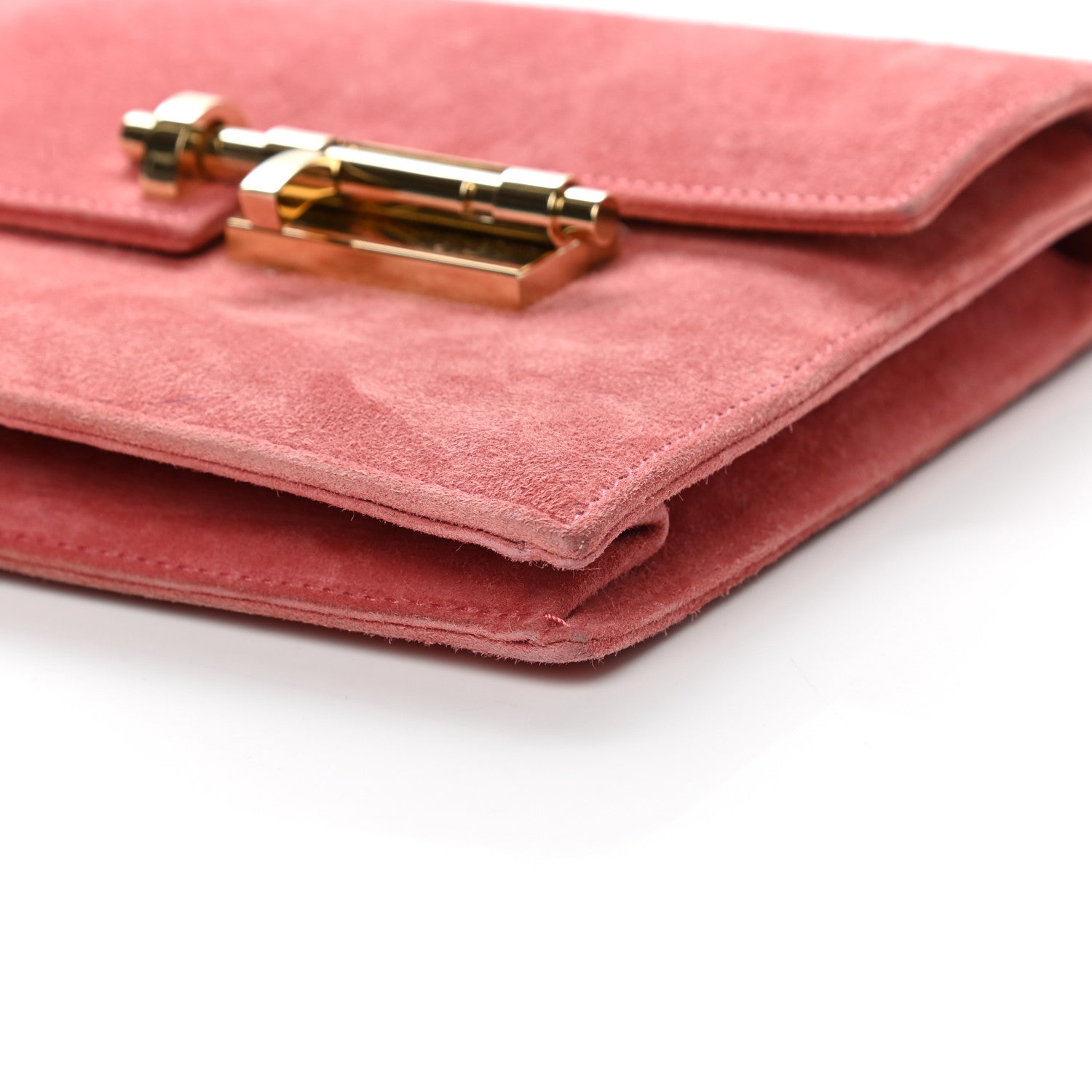 Hermes Veau Doblis Verrou Clutch Rose Indienne 10 of 14