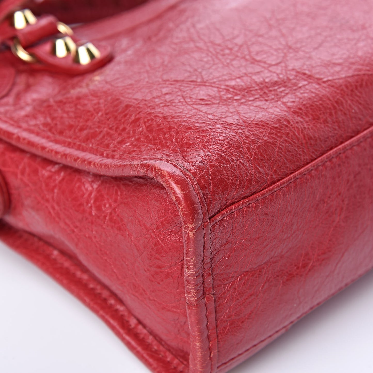 Agneau Classic Gold Hardware Mini City Rouge Sapphire