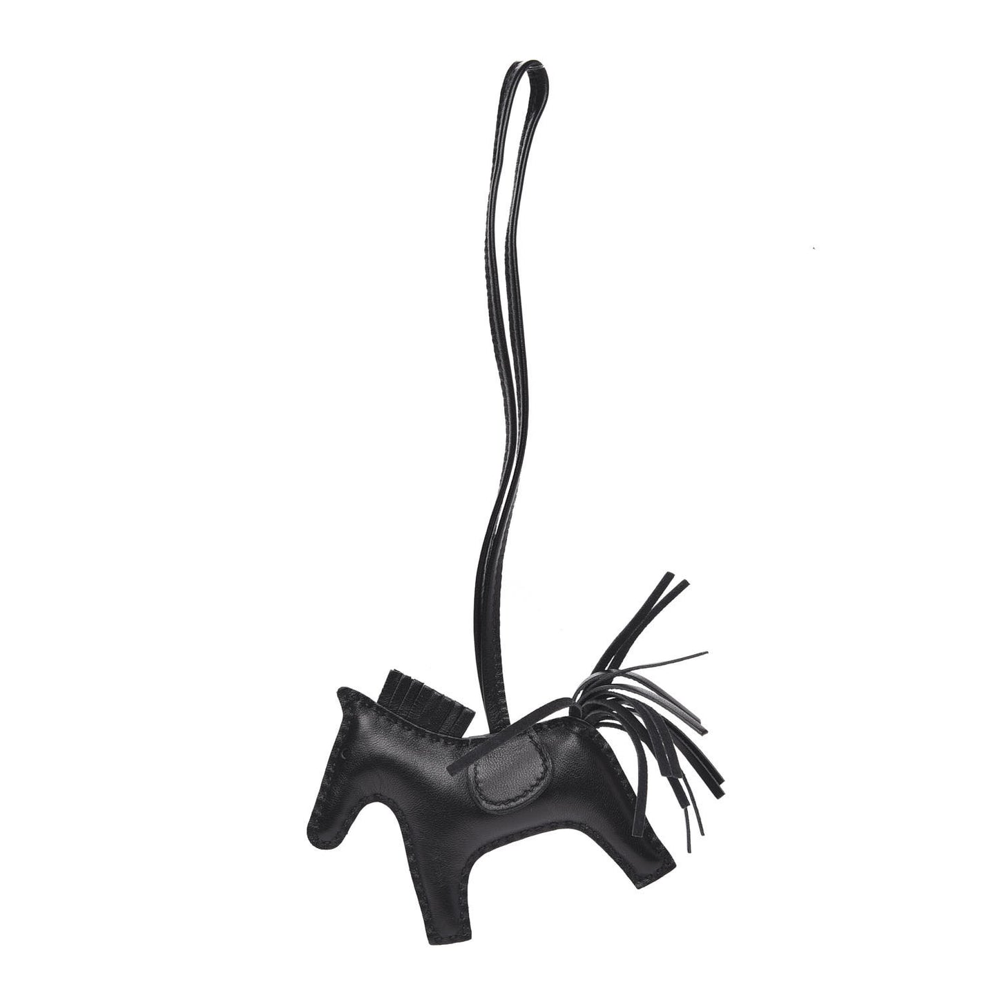 Milo Lambskin Grigri Rodeo Horse Bag Charm PM So Black