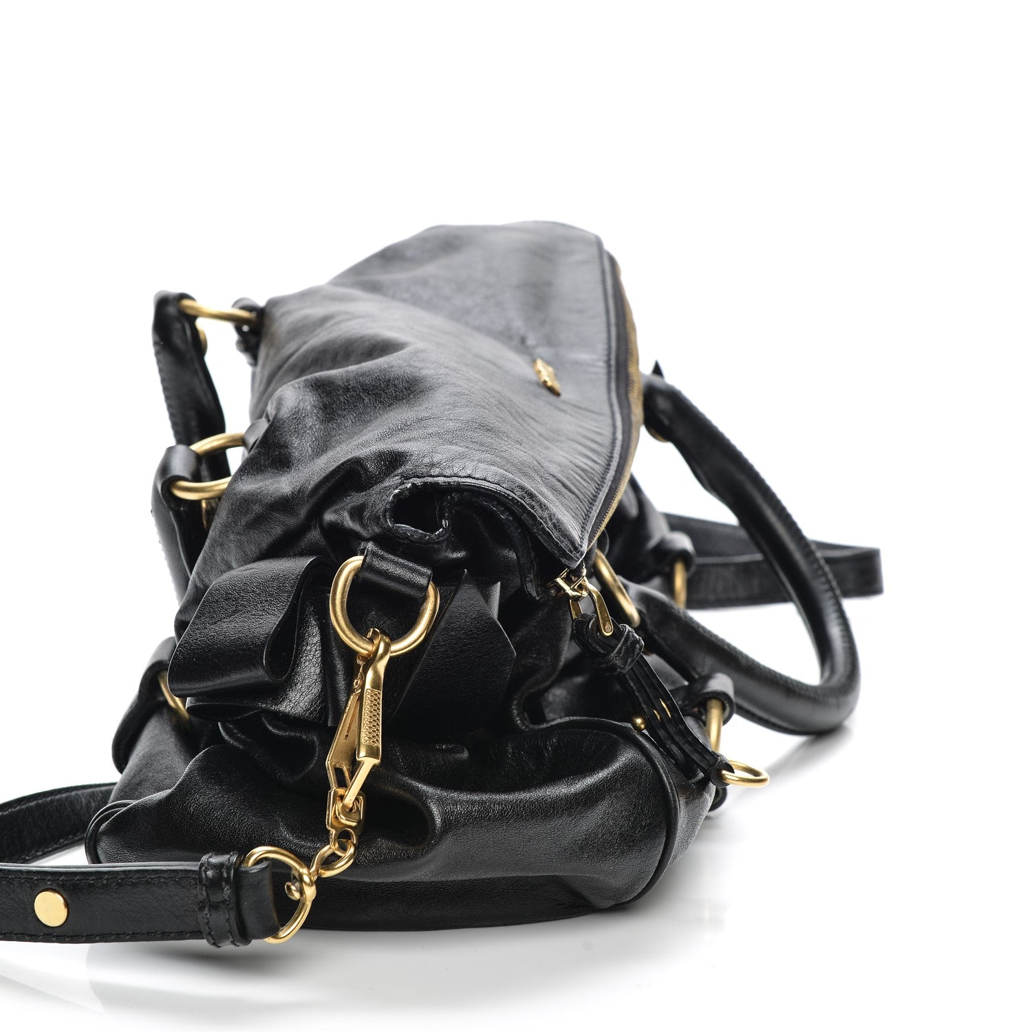 Miu Miu Vitello Lux Medium Bow Bag Nero Black 11 of 11