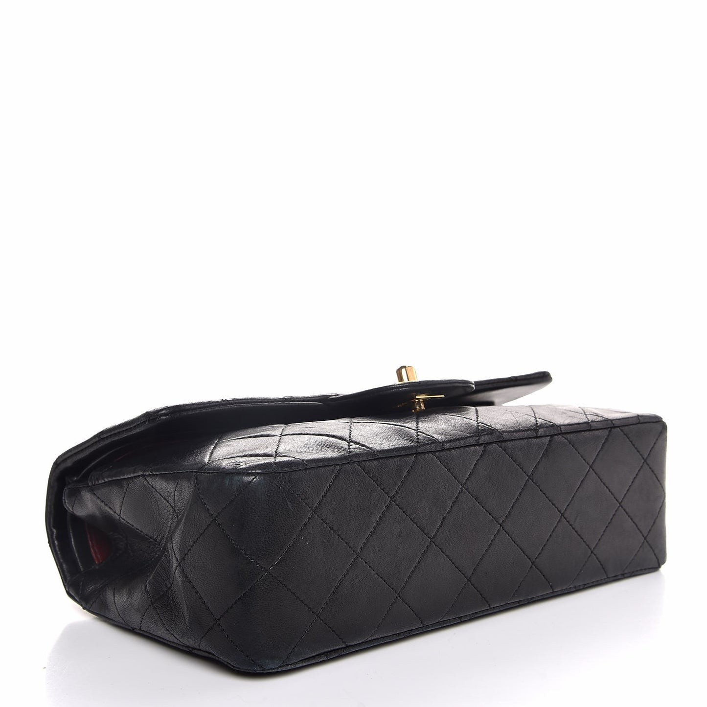 Lambskin Quilted Small Double Flap Black