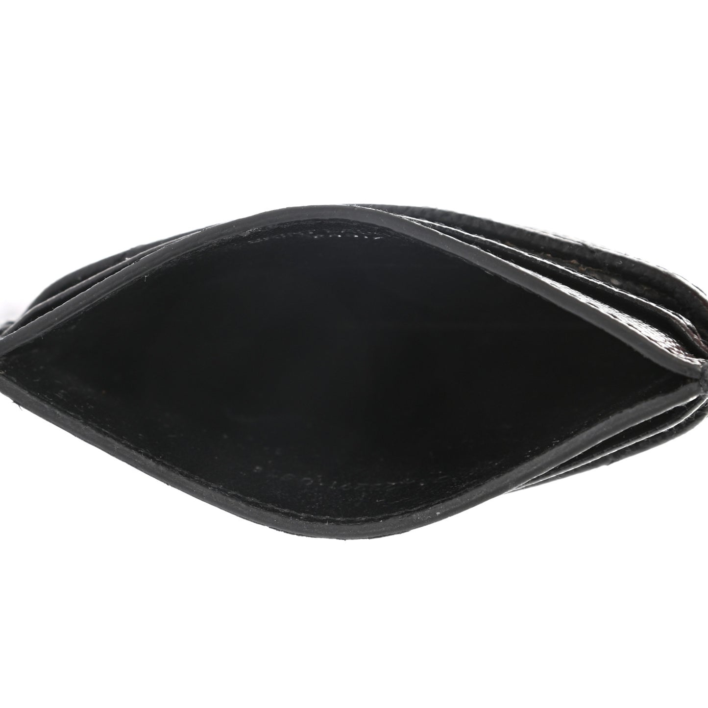 Grain De Poudre Matelasse Chevron Monogram Credit Card Case Black