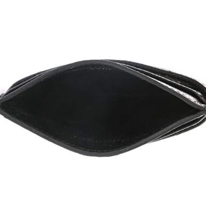 Saint Laurent Grain De Poudre Matelasse Chevron Monogram Credit Card Case Black 5 of 7