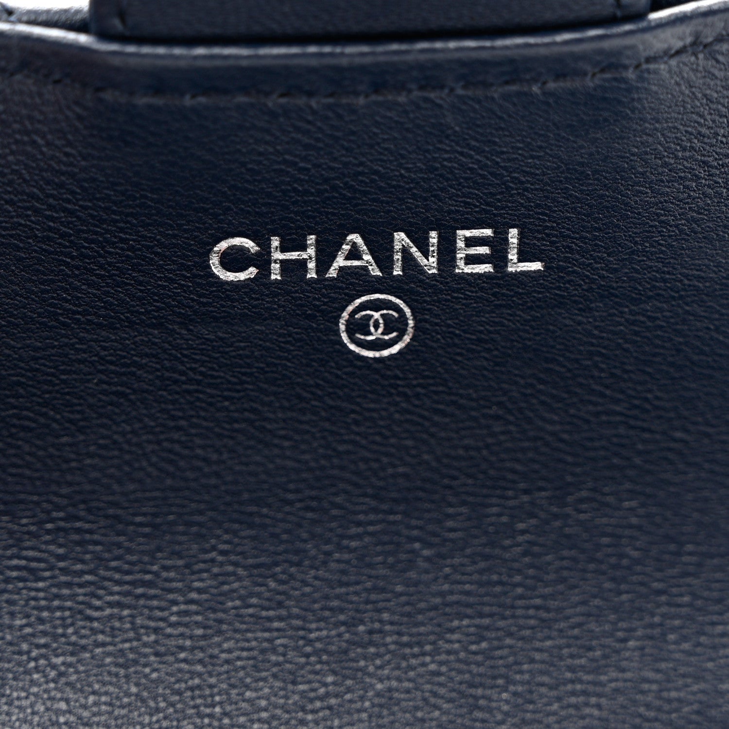 Chanel Lambskin Quilted Flap Card Holder Wallet Navy 7 of 10