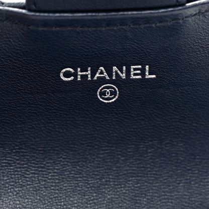 Chanel Lambskin Quilted Flap Card Holder Wallet Navy 7 of 10