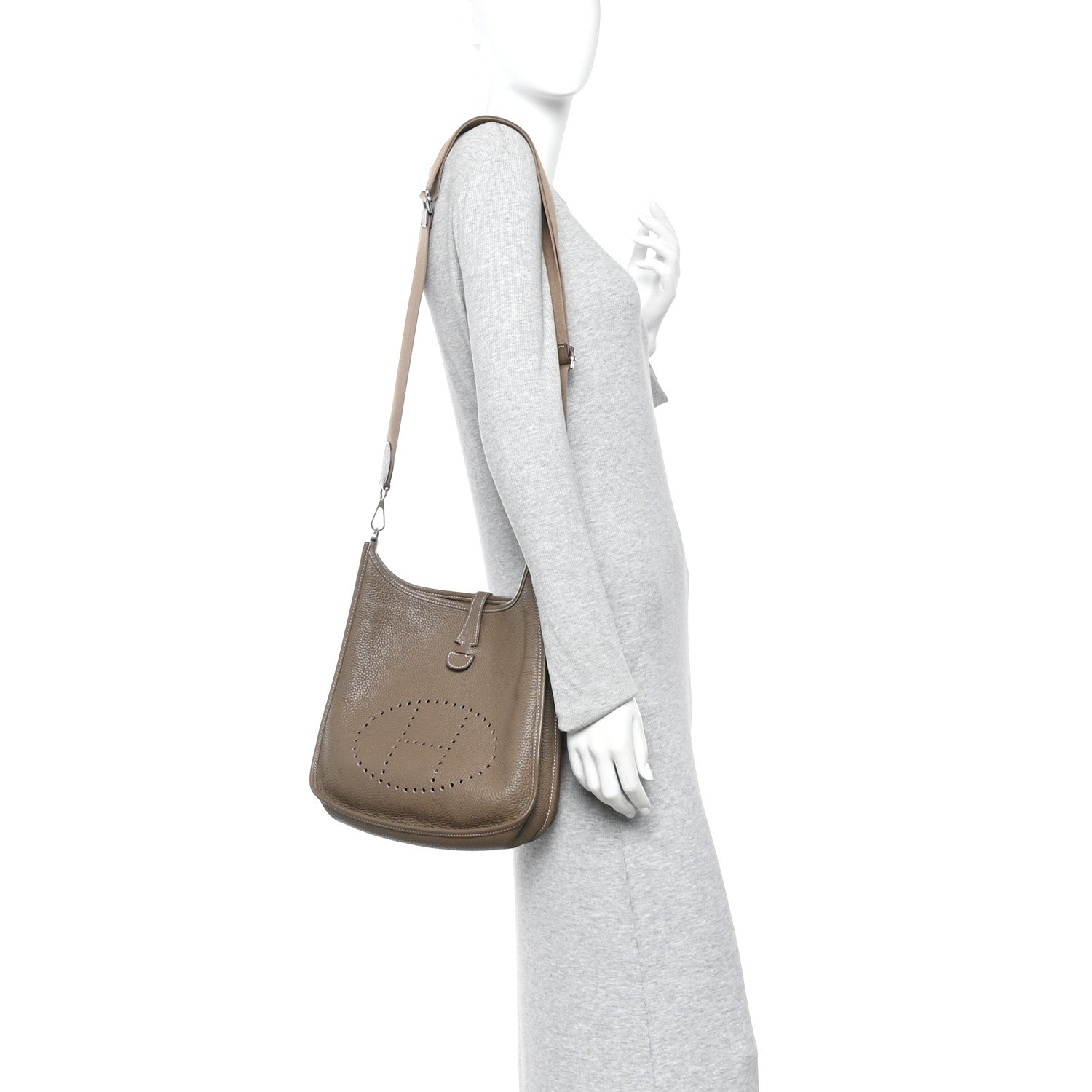 Hermes Taurillon Clemence Evelyne III PM Etoupe 2 of 11