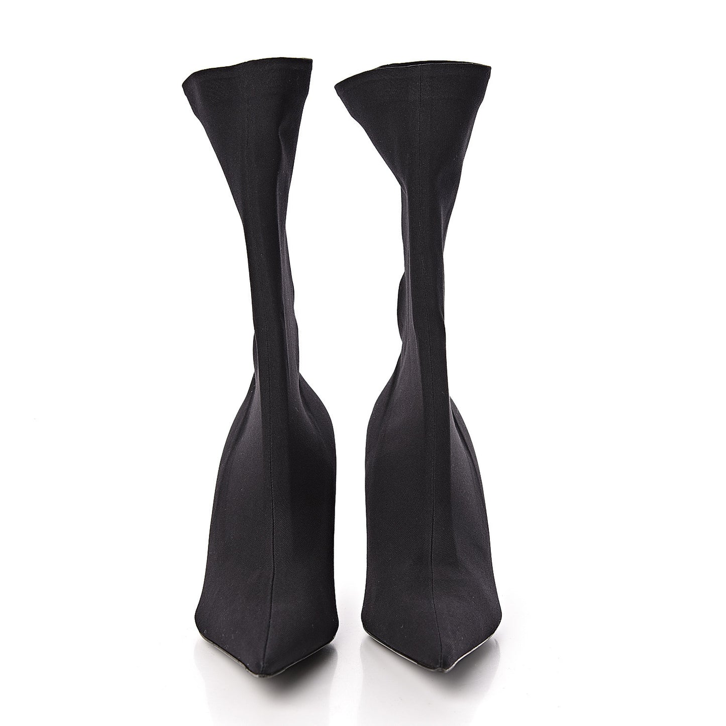 Jersey Crepe Extreme Pointed Toe Knife Booties 36 Black