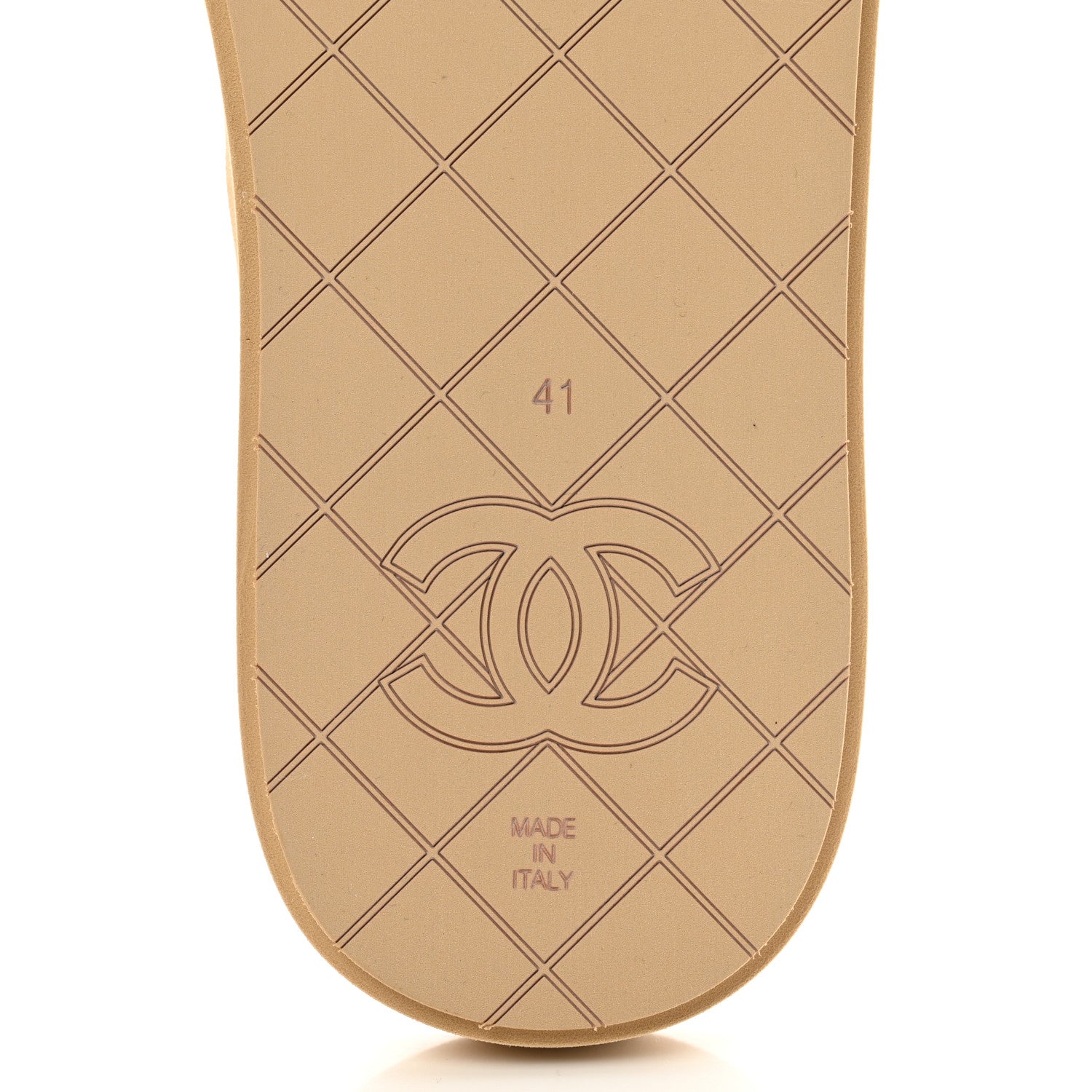 Chanel Lambskin Quilted Padded Charms Thong Sandals 41 Beige 6 of 7