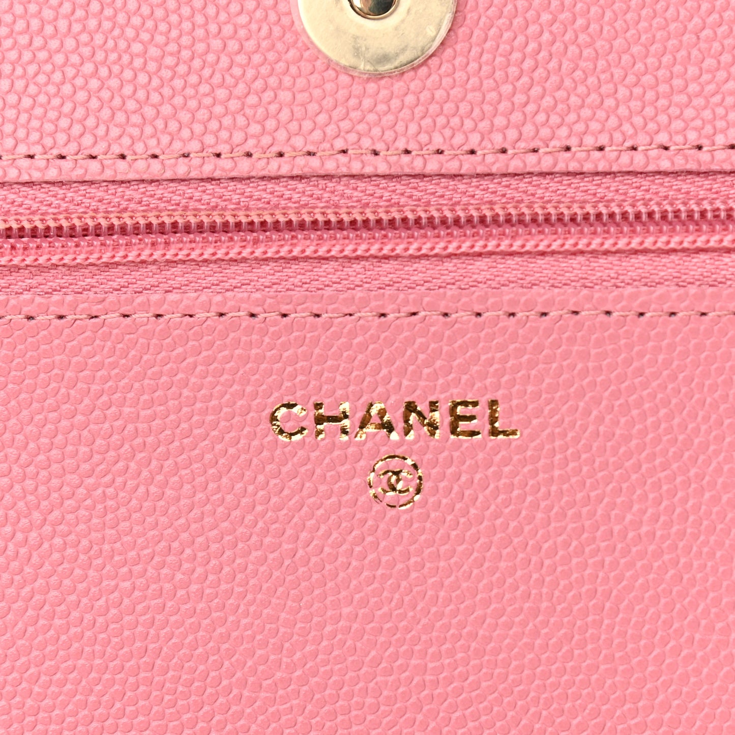 Caviar Quilted Wallet On Chain WOC Dark Pink