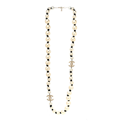 Chanel Pearl Grosgrain CC Long Necklace Gold 3 of 6