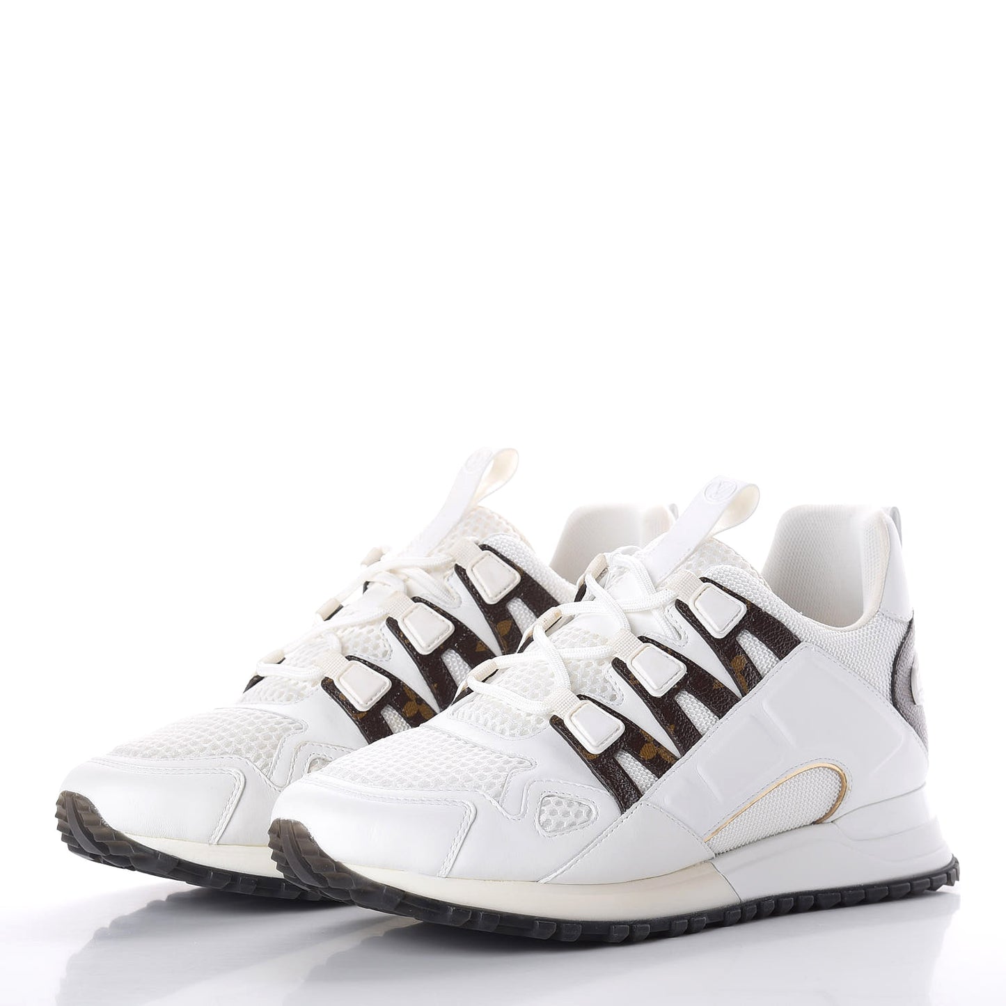 Calfskin Monogram Run Away Sneakers 39 White