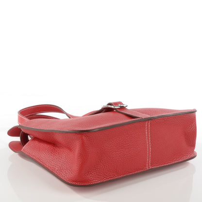 Hermes Taurillon Clemence Halzan 31 Rouge Casaque 4 of 7