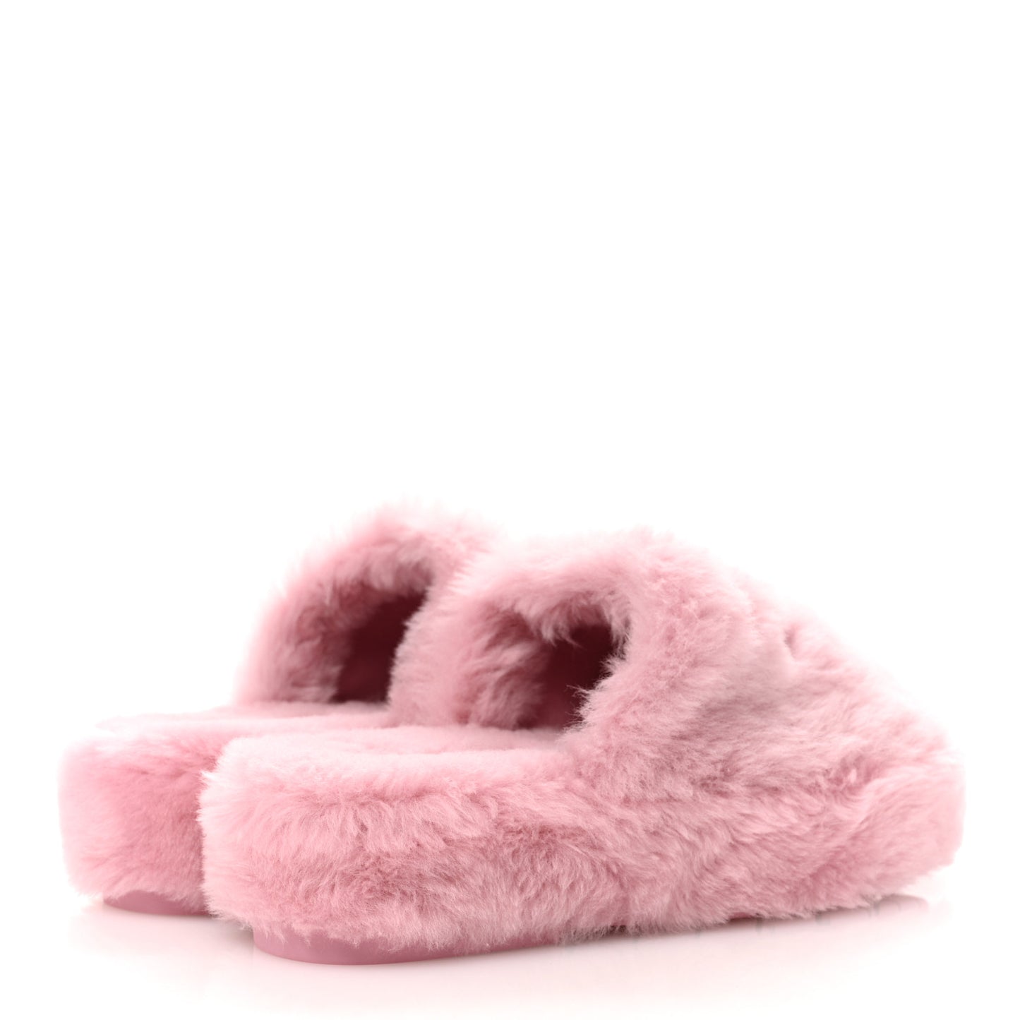 Shearling CC Flat Mules 37 Pink