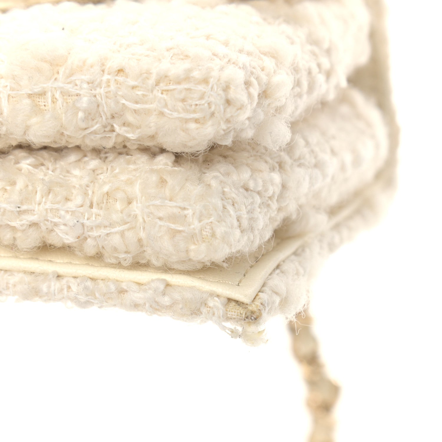 Chanel Tweed Flower Embroidered Flap Bag Ecru White 10 of 11