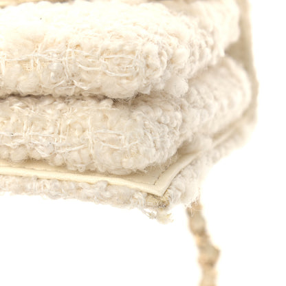 Chanel Tweed Flower Embroidered Flap Bag Ecru White 10 of 11