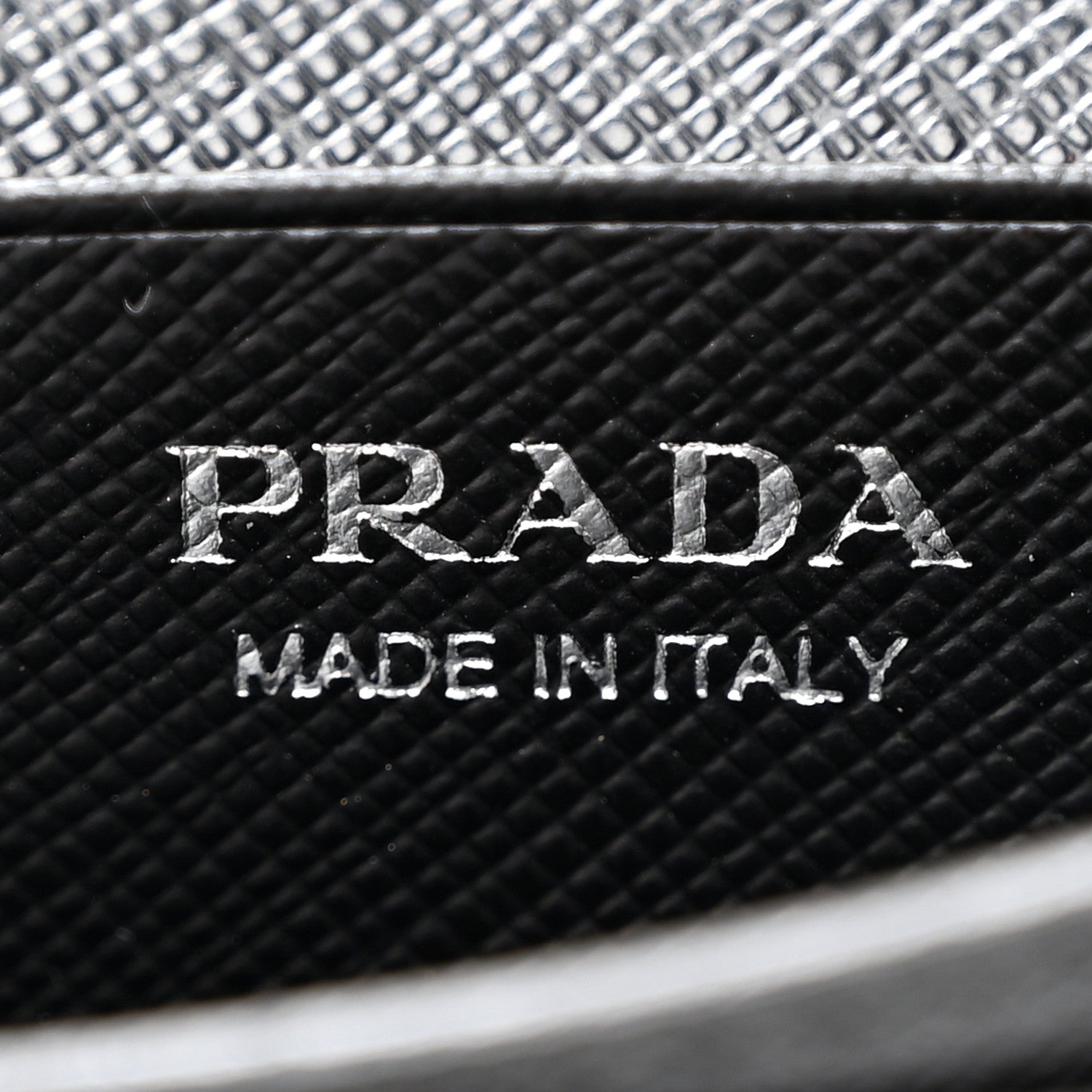 Prada Saffiano Robot Metal Bi-Fold Card Holder Wallet Black Cromo 6 of 10