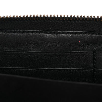 Gucci Calfskin Matelasse GucciGhost GG Marmont Zip Around Wallet Black New Acquamarine 11 of 13
