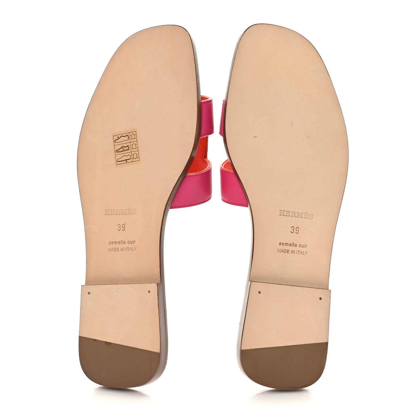 Box Calfskin Oran Sandals 39 Rose Flash Orange H