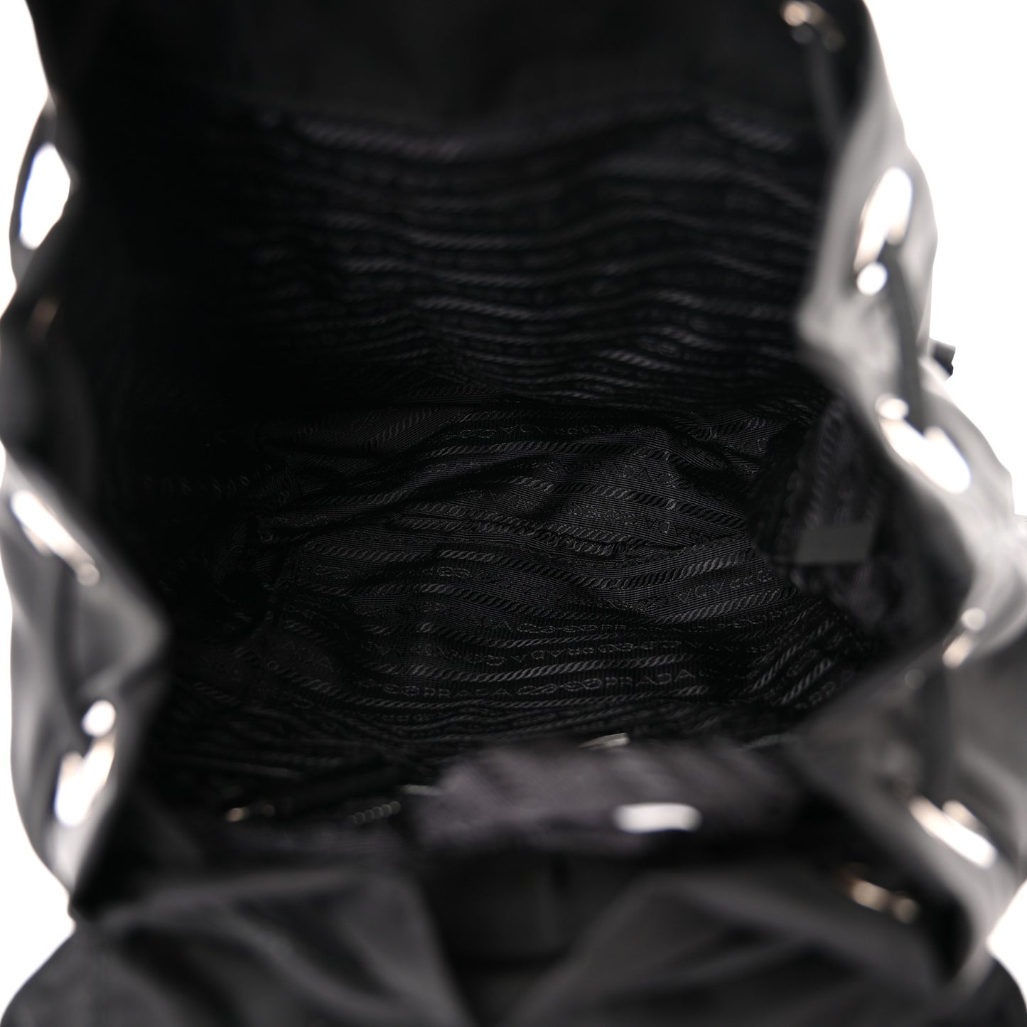 Tessuto Nylon Saffiano Small Backpack Black