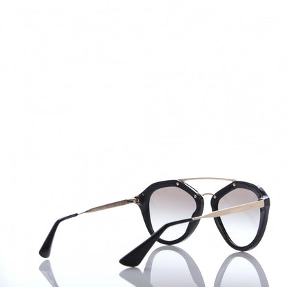 Prada Acetate Metal Cinema Sunglasses SPR 12Q Black 4 of 8