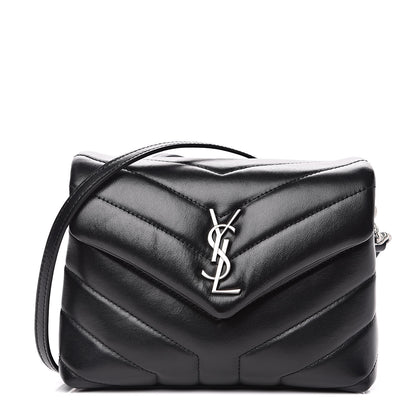 Saint Laurent Calfskin Y Quilted Monogram Toy Loulou Crossbody Bag Black 1 of 9