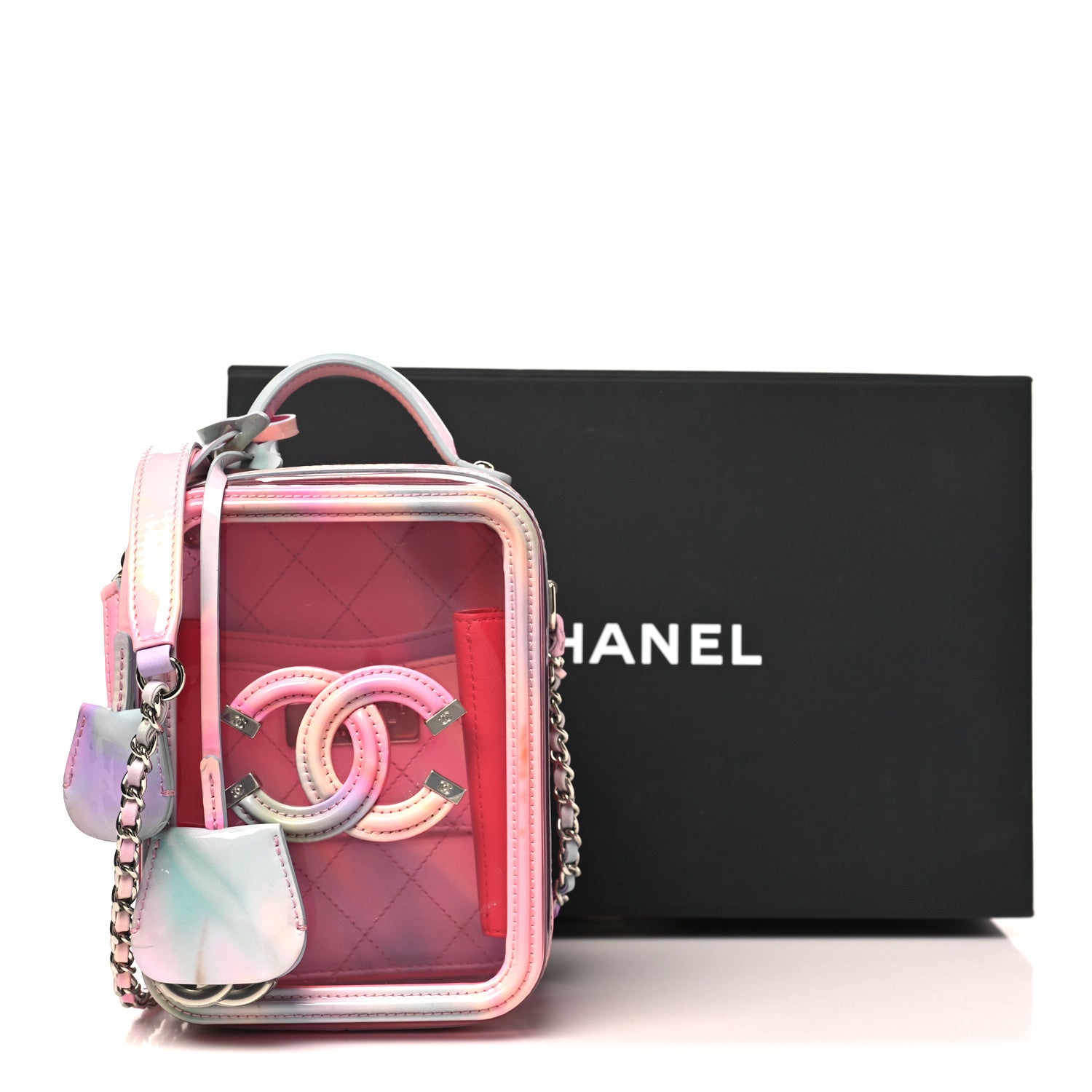 Chanel PVC Patent Calfskin Patent Lambskin Vertical Vanity Case Pink 12 of 12