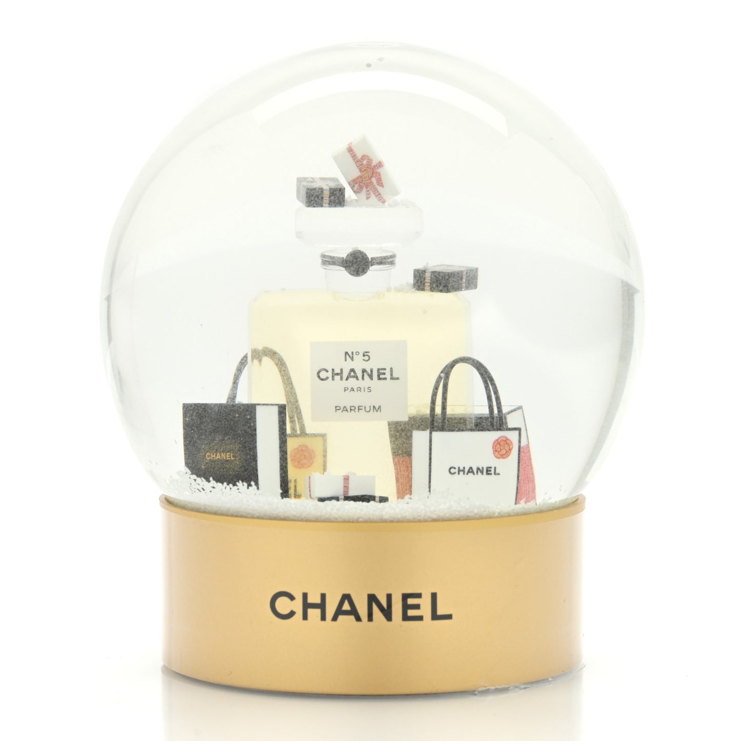 Glass N°5 Perfume Bottle Snow Globe