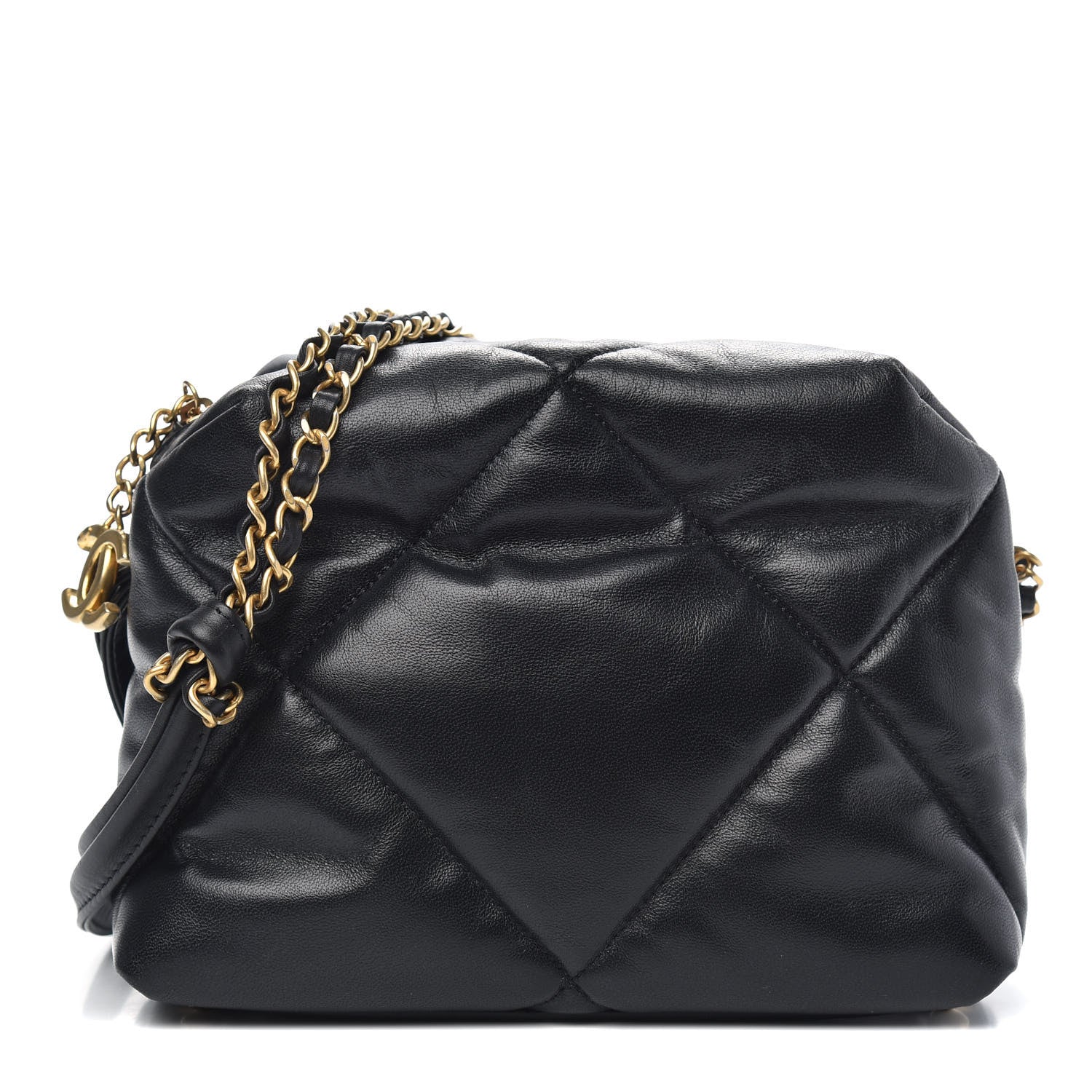Chanel Lambskin Quilted Small Bowling Bag Black 1 of 9