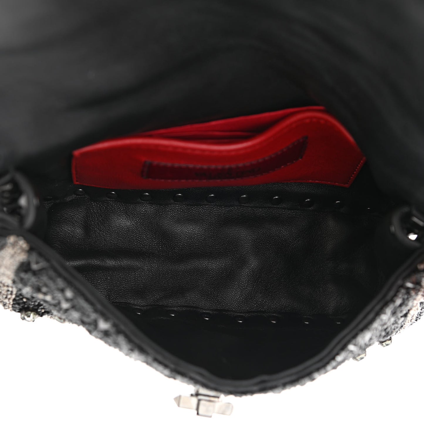 Beaded Small Rockstud Spike It Shoulder Bag Black