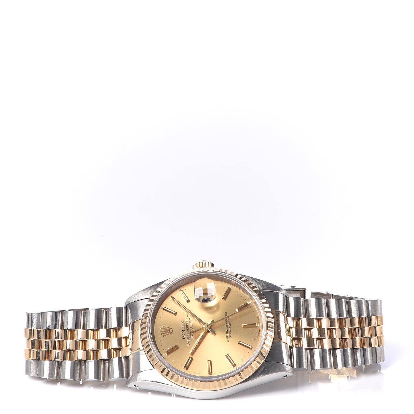 Stainless Steel 18K Yellow Gold 36mm Oyster Perpetual Datejust Watch Champagne 16233