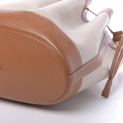 Hermes Toile Buffle Skipper Market Drawstring Bag 28 Natural 13 of 13