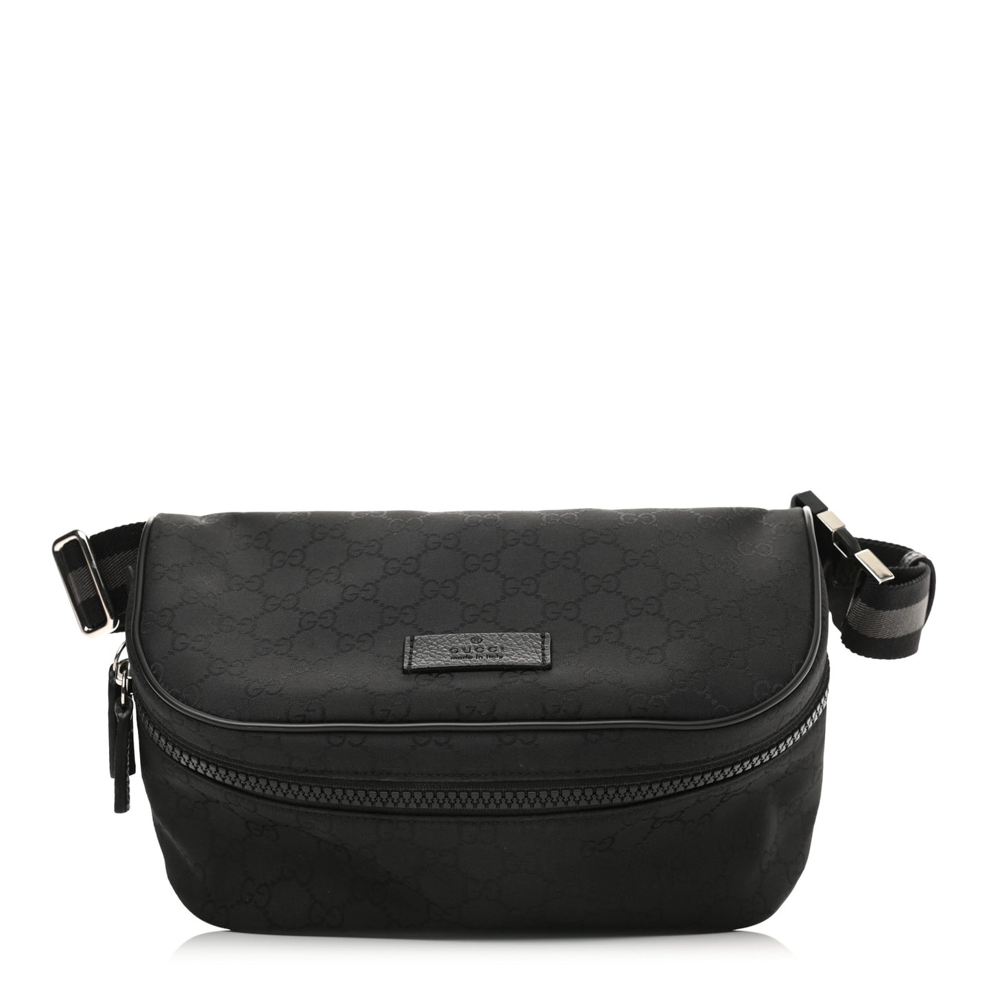 Nylon Monogram Fanny Pack Belt Bag Black