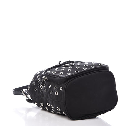 Prada Tessuto Nylon Saffiano Grommets Mini Bucket Crossbody Bag Black 4 of 8