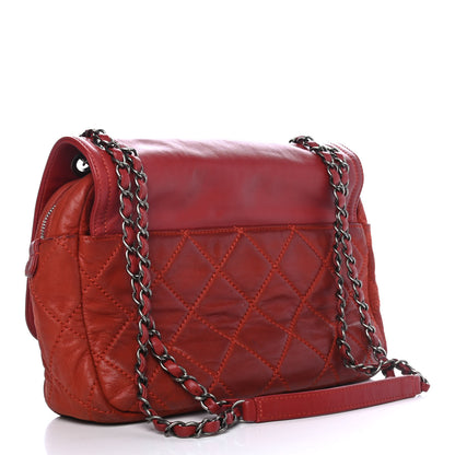 Chanel Iridescent Calfskin Medium In the Mix Flap Red 2 of 5