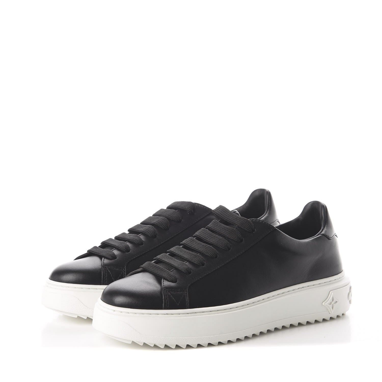Louis Vuitton Calfskin Time Out Sneakers 37 Black 3 of 7