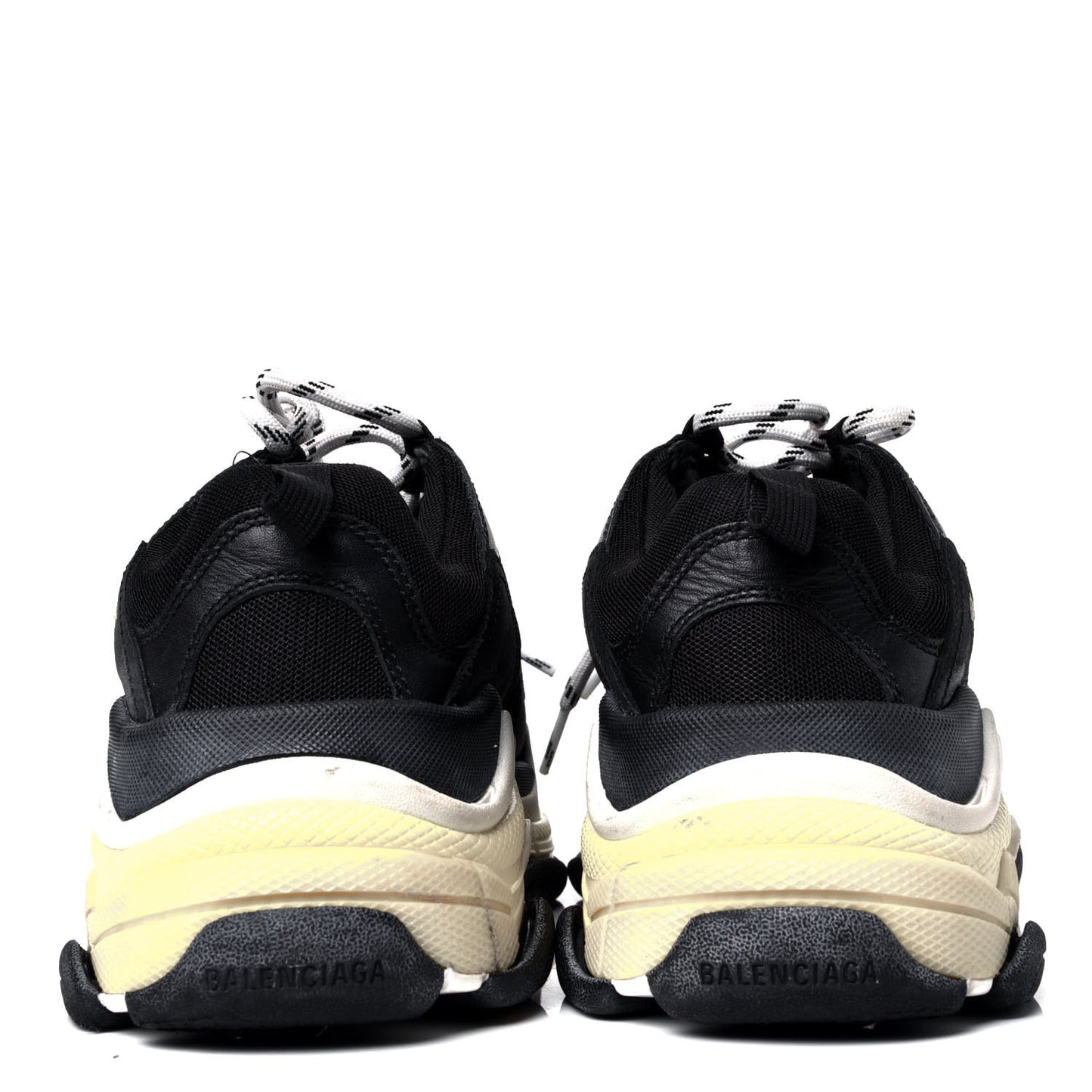 Fabric Mesh Womens Triple S Sneakers 38 Black Yellow