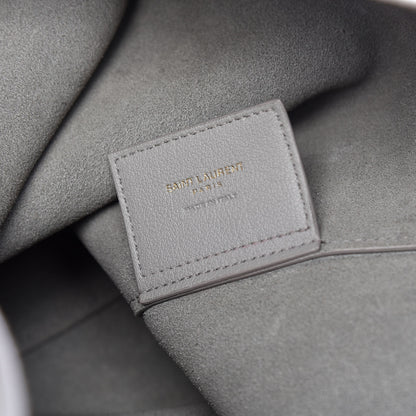 Saint Laurent Calfskin Large Shopping Tote Oyster Gray 8 of 21