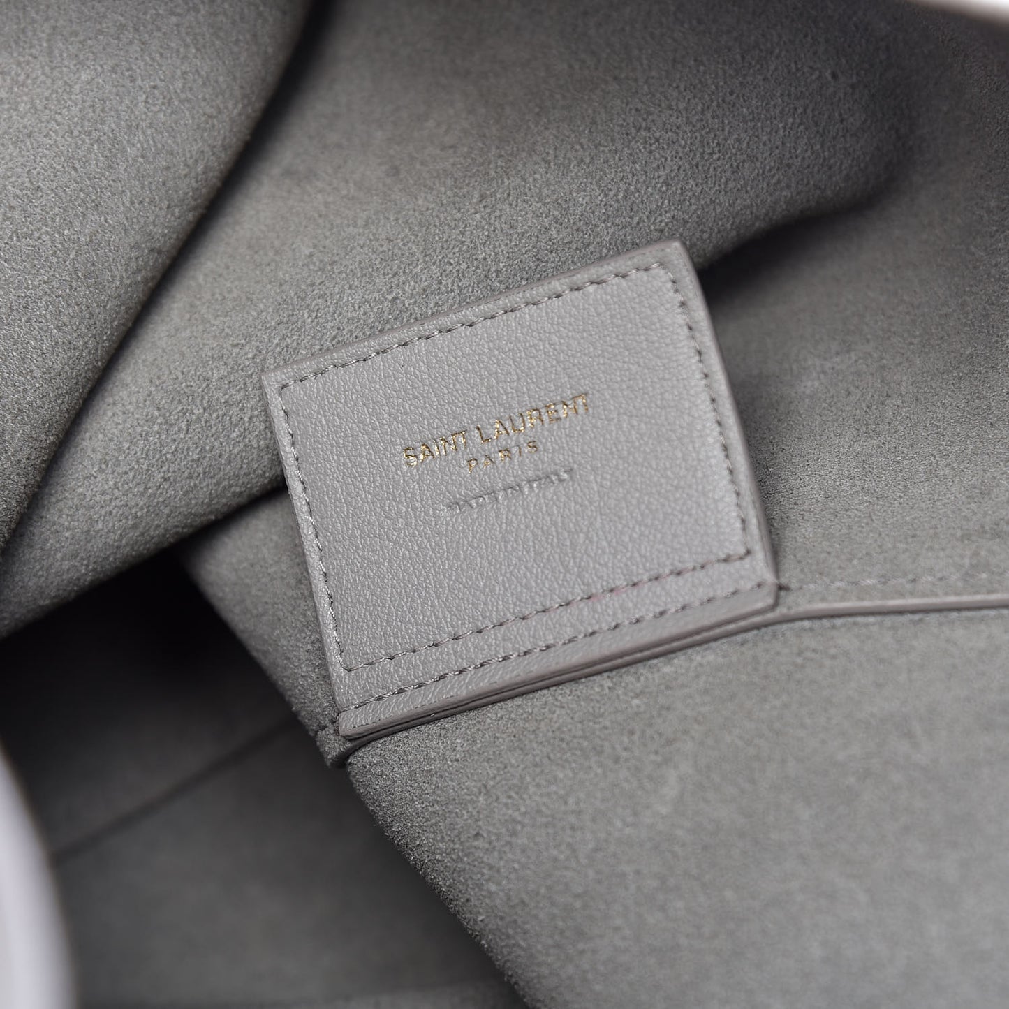 Calfskin Large Shopping Tote Oyster Gray