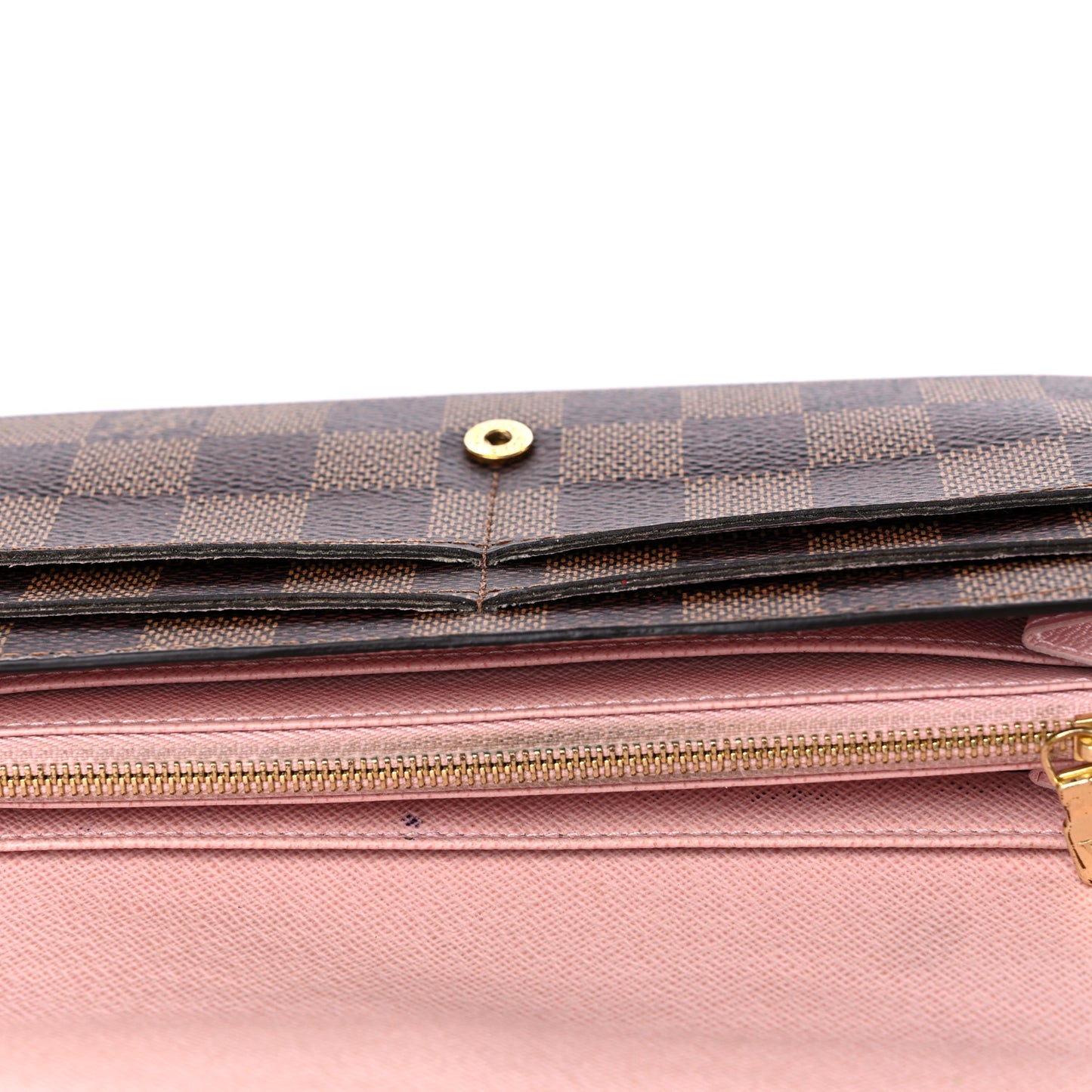 Damier Ebene Sarah Wallet NM Rose Ballerine