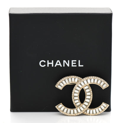 Chanel Baguette Crystal CC Brooch Gold 5 of 5