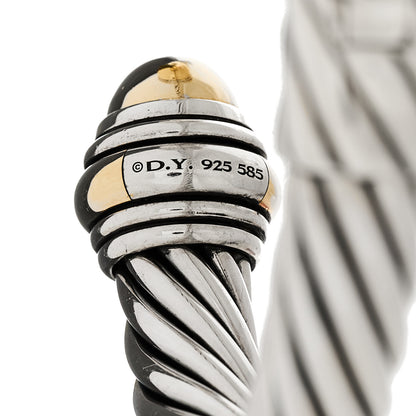 David Yurman Sterling Silver 14K Yellow Gold 10mm Cable Classics Hinged Bracelet 3 of 3